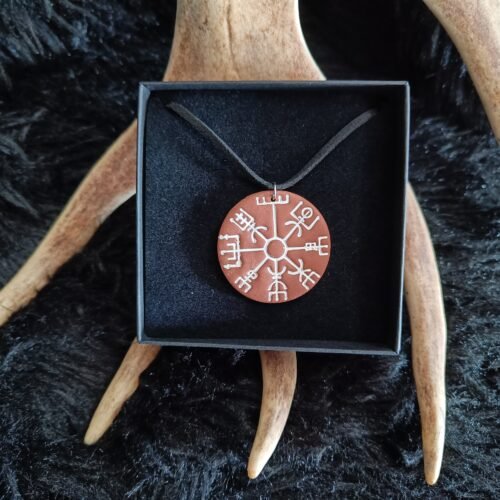 Vegvisir-kaulakoru, ruskea