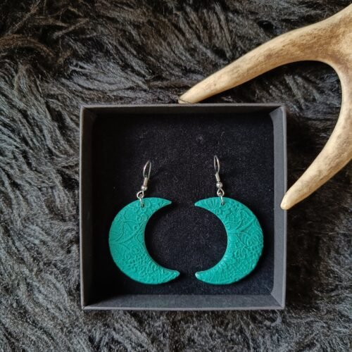 Kuunsirppi-korvakorut, smaragdin vihreä