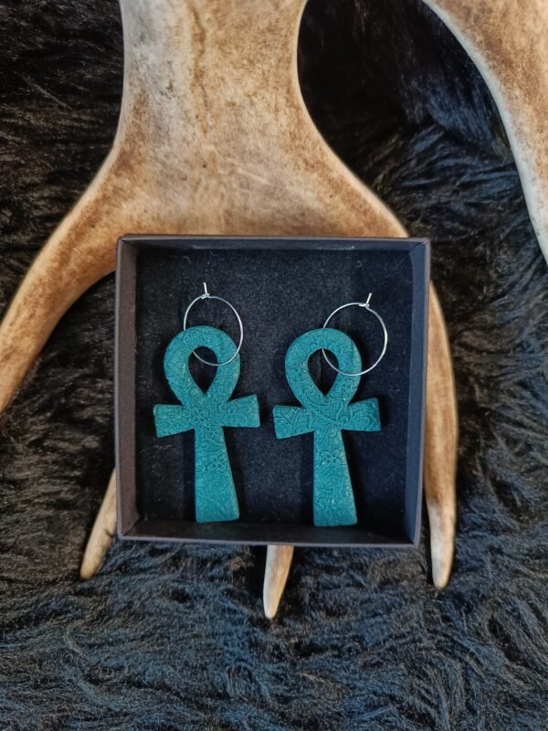 Ankh risti-korvakorut, galaxy green