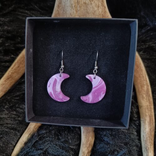 Kuunsirppi-korvakorut, violetti/lila