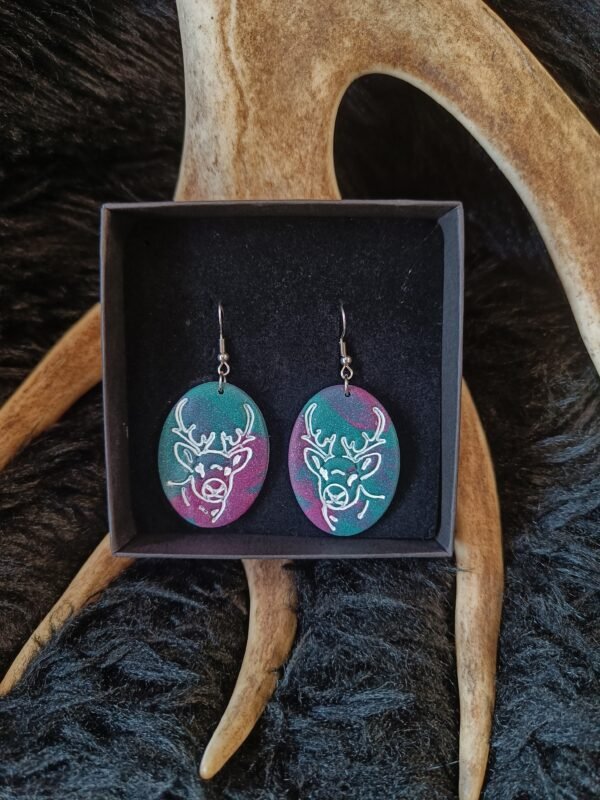 Poro-korvakorut, violetti/vihreä