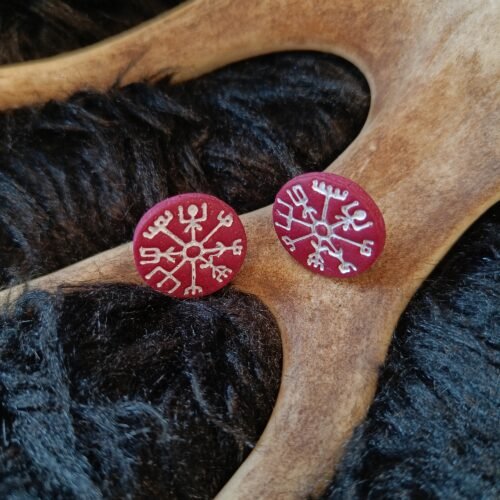 Vegvisir-nappikorvakoru, viininpunainen