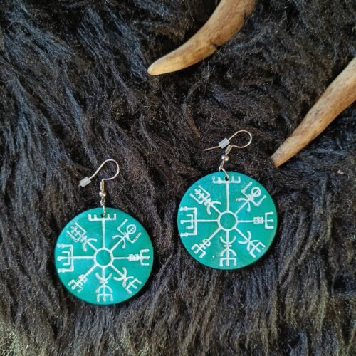 Vegvisir-korvakorut, turkoosi