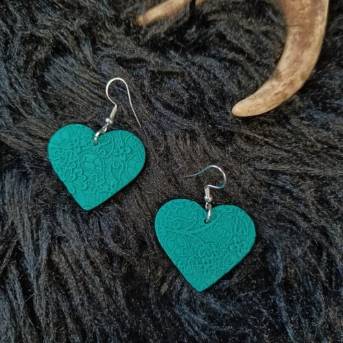 Sydän-korvakorut, smaragdin vihreä