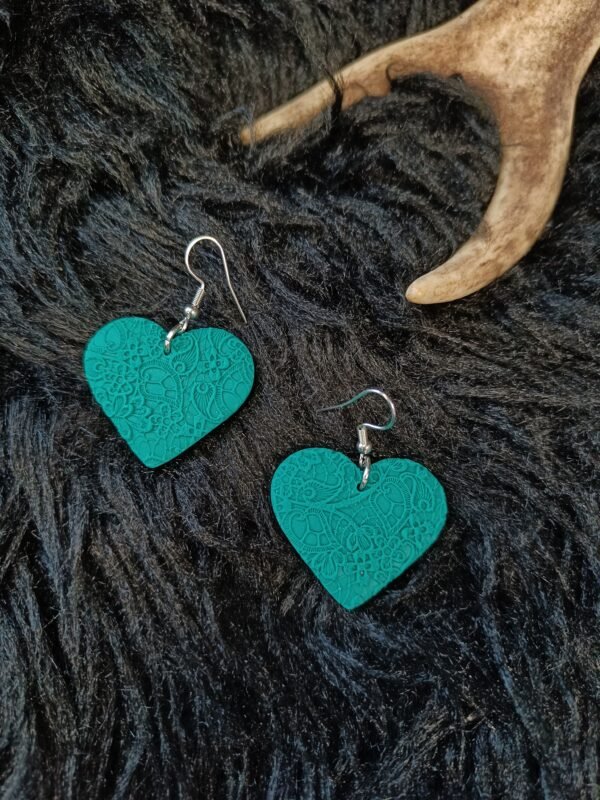 Sydän-korvakorut, smaragdin vihreä