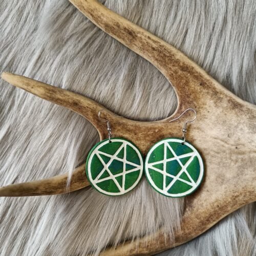 Pentagram-korvakorut, vihreä