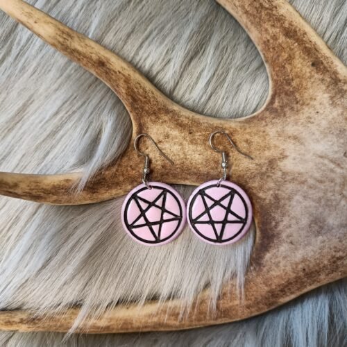 Pentagram-korvakorut, vaaleanpunaiset