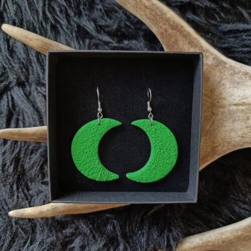 Kuunsirppi-korvakorut, tropical green