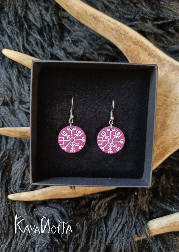 Lisää otsikko_20250910_220201_0000 Vegvisir-korvakorut, galaxy purple