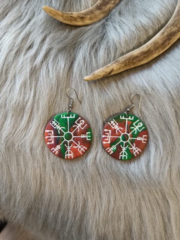 Vegvisir-korvakorut, oranssi/vihreä revontuli