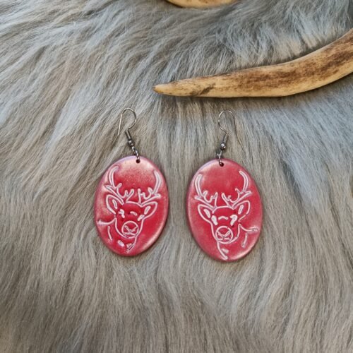 Poro-korvakorut, punainen/hopea