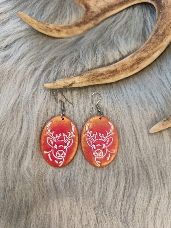 Poro-korvakorut, punainen/kulta