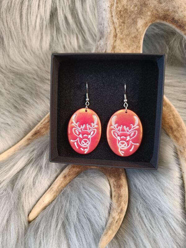 Poro-korvakorut, punainen/kulta