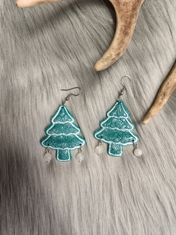 IMG20251211112811 Joulukuusi-korvakorut, smaragdinvihreä/ hopea
