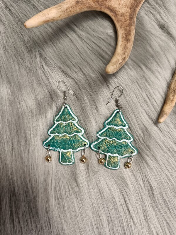 IMG20251211113058 Joulukuusi-korvakorut, vihreä/ kulta