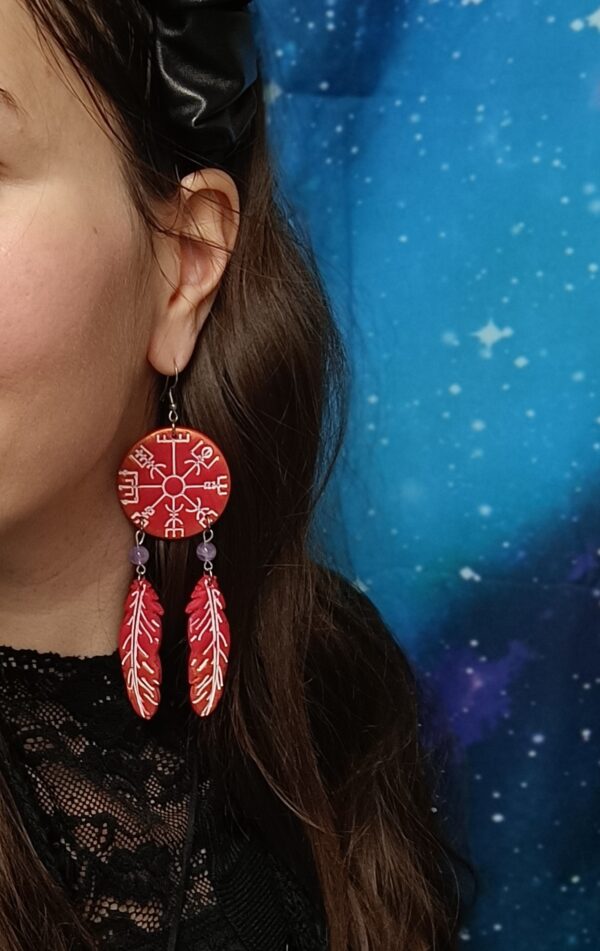 Vegvisir sulilla, punainen/kulta