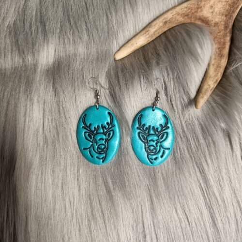 Poro-korvakorut, turkoosi metallinhohto