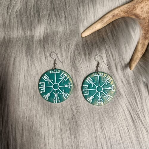 Vegvisir-korvakorut, vihreä/kulta