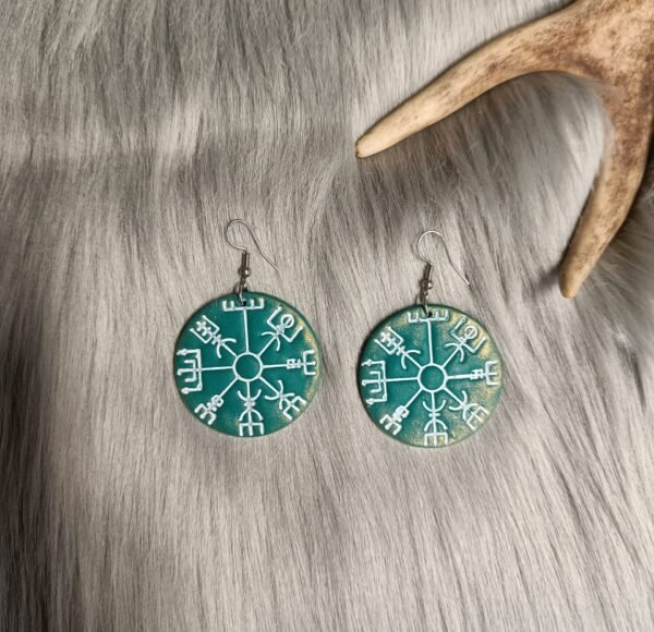 Vegvisir-korvakorut, vihreä/kulta