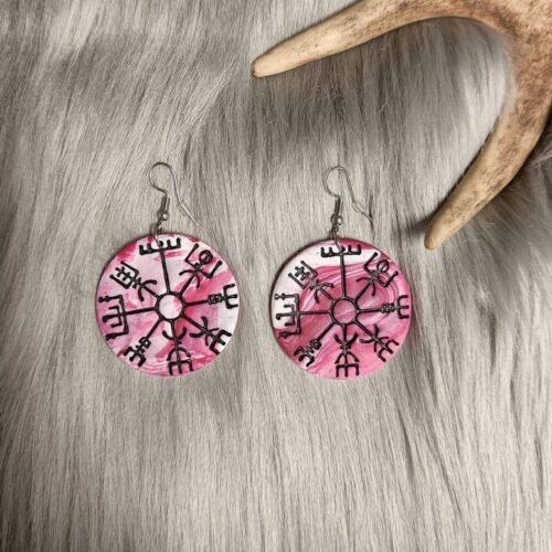 Vegvisir-korvakorut, pinkki/valkoinen