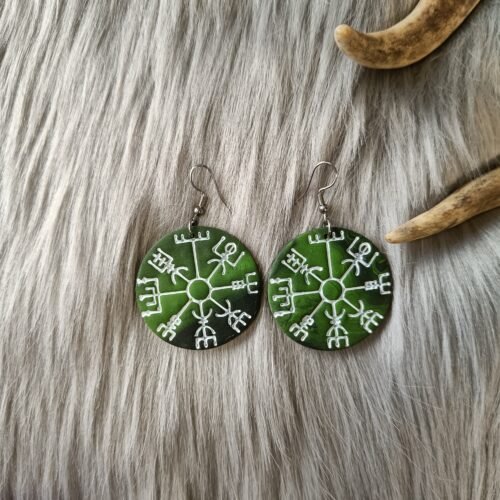 Vegvisir-korvakorut, vihreä/musta