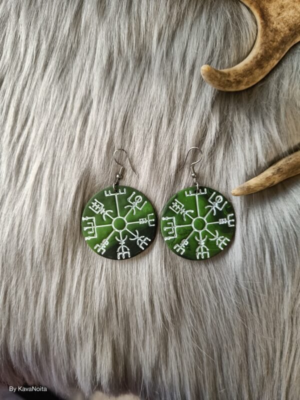 Vegvisir-korvakorut, vihreä/musta