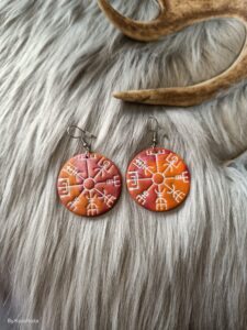 Vegvisir-korvakorut, oranssi/pinkki