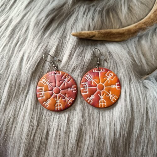 Vegvisir-korvakorut, oranssi/pinkki