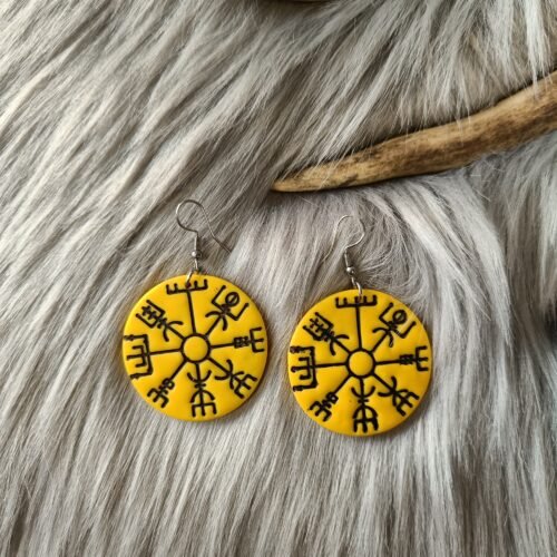 Vegvisir-korvakorut, keltainen