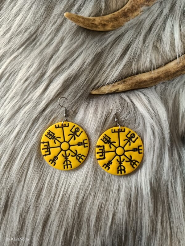 Vegvisir-korvakorut, keltainen