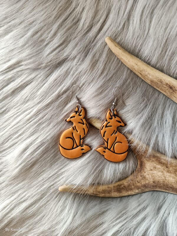 Kettu-korvakorut, konjakki/kulta metallinhohto