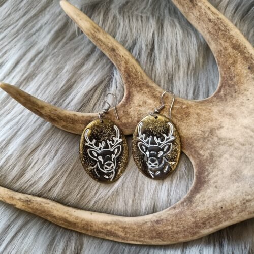 Poro-korvakorut, musta/kulta