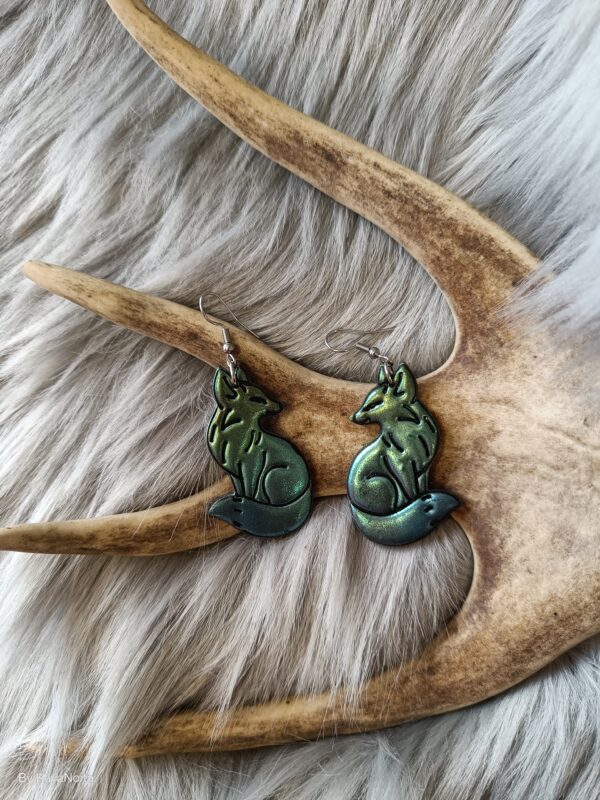 Kettu-korvakorut, vihreät revontulet