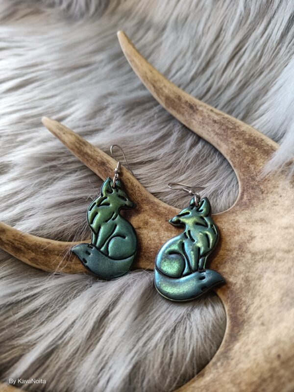 Kettu-korvakorut, vihreät revontulet