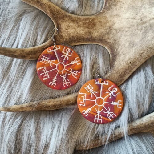 Vegvisir-korvakorut, oranssi/violetti