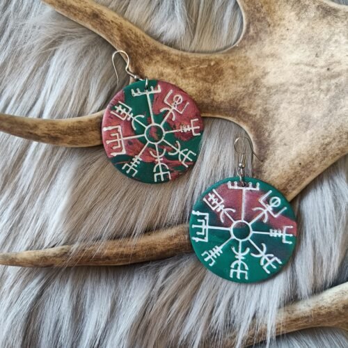 Vegvisir-korvakorut, vihreä/pinkki