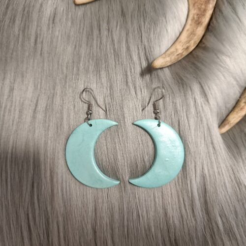 Kuunsirppi-korvakorut, metallinhohto minttu