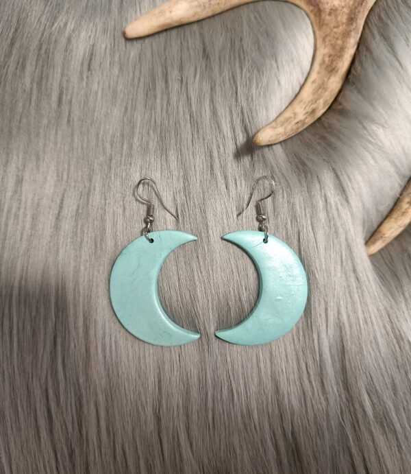 Kuunsirppi-korvakorut, metallinhohto minttu