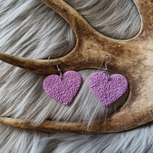 Sydän-korvakorut, laventeli