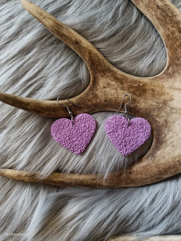 Sydän-korvakorut, laventeli