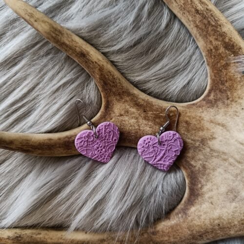 Sydän-korvakorut, laventeli