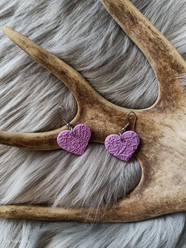 Sydän-korvakorut, laventeli