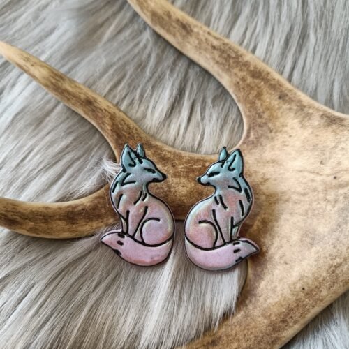 Kettu-nappikorvakorut, sininen/violetti