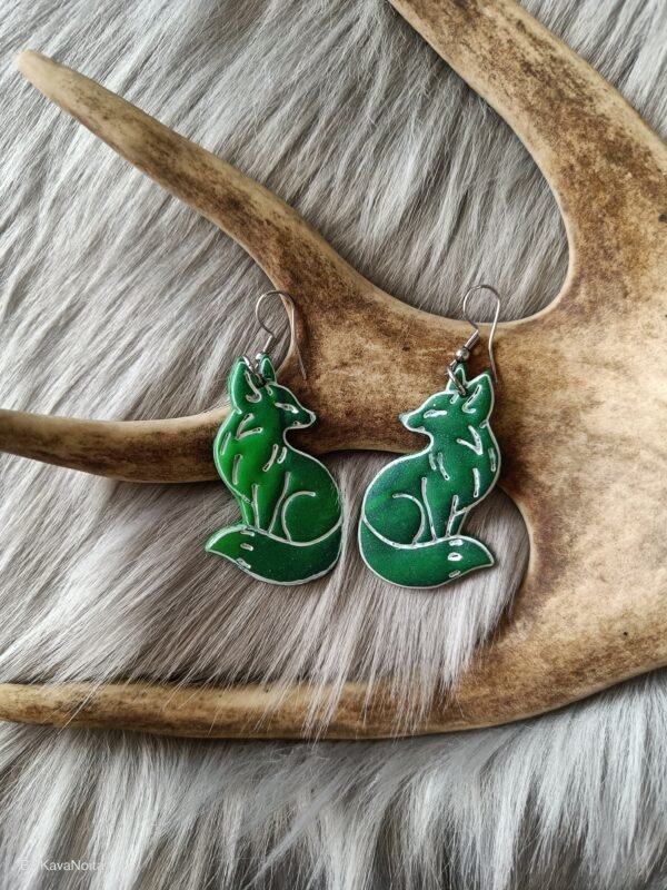 Kettu-korvakorut, vihreän sekoitus