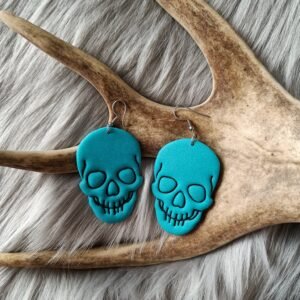 Pääkallo-korvakorut, turkoosi