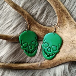 Pääkallo-korvakorut, myrkynvihreä