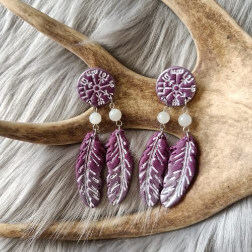 Vegvisir sulilla-nappikorvakorut, galaxy purple