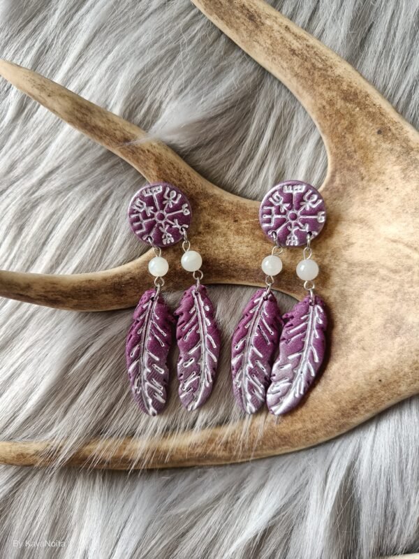 Vegvisir sulilla-nappikorvakorut, galaxy purple