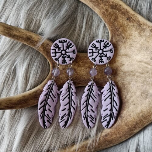 Vegvisir sulilla-nappikorvakorut, lila