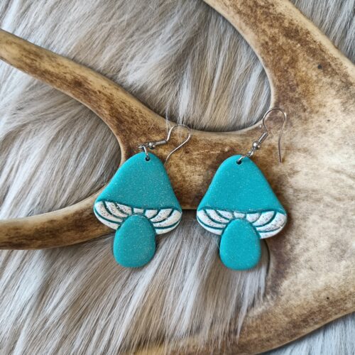 Sieni-korvakorut, turkoosi